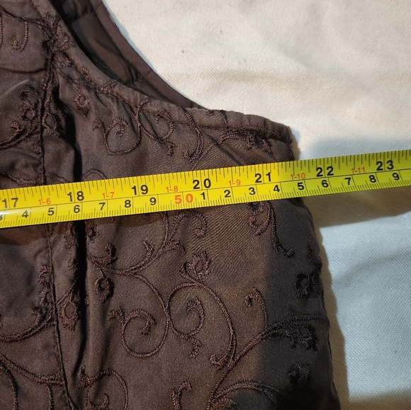 Eddie Bauer Premium Goose Down Quilted Vest Brown Zip Front Size M - Picture 7 of 11